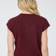 Raw Edge Lightweight Sleeveless Cardigan