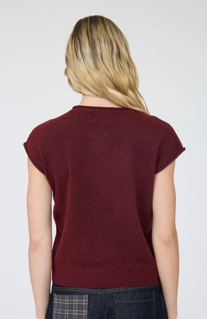 Raw Edge Lightweight Sleeveless Cardigan