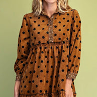 Carmel Polka Dot Charm Dress