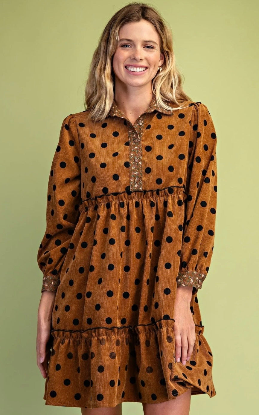 Carmel Polka Dot Charm Dress