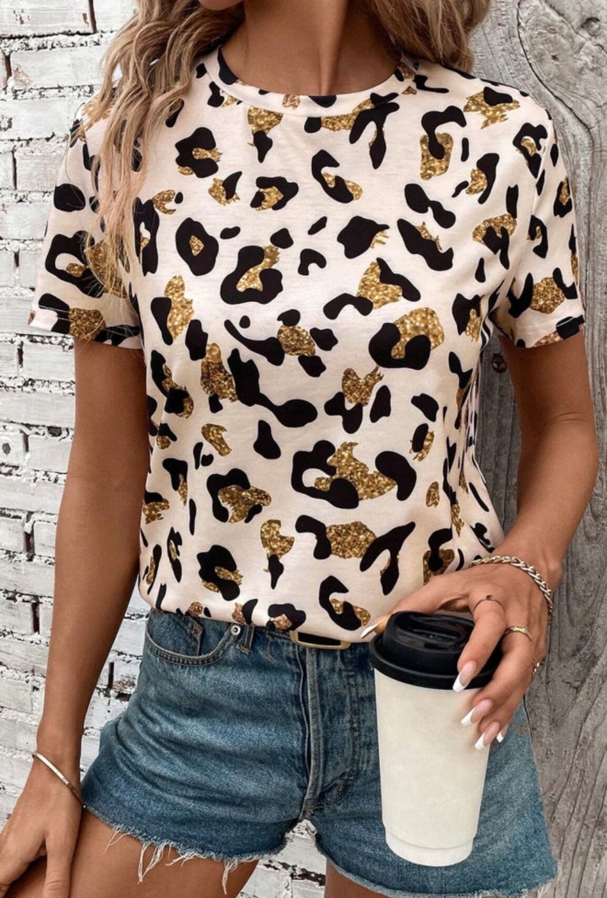 Dripping in Gold Leopard Tee