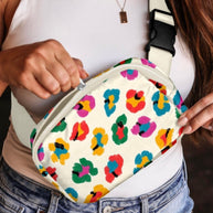 Colorful Leopard Print Crossbody Bag