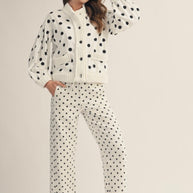 White Polka Dot Ankle Pants