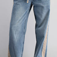 Tan Accented Jeans With Tie from Eesome