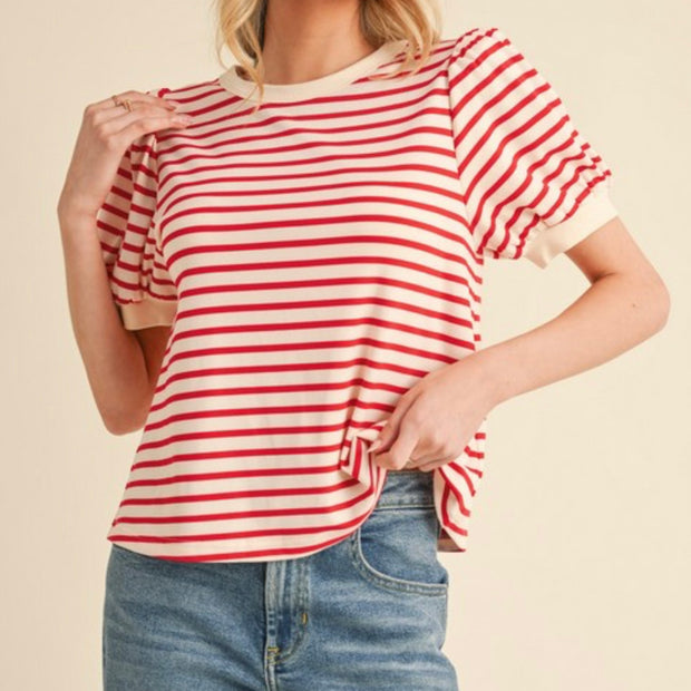 Cherry Striped Every Day Top