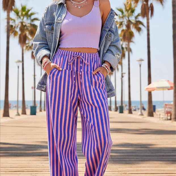 Seaside Stroll Striped Wide Leg Pants