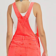 Risen Sunset Pop Distressed Overall Shorts