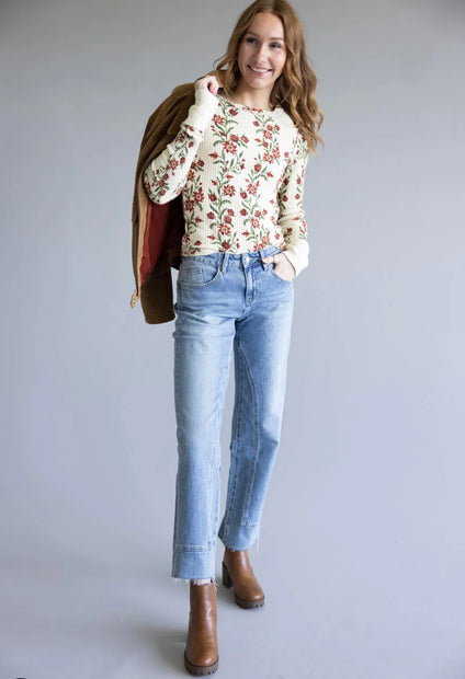 The Ankle Straight Leg Mica Denim