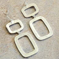 Hammered Metal Drop Earrings