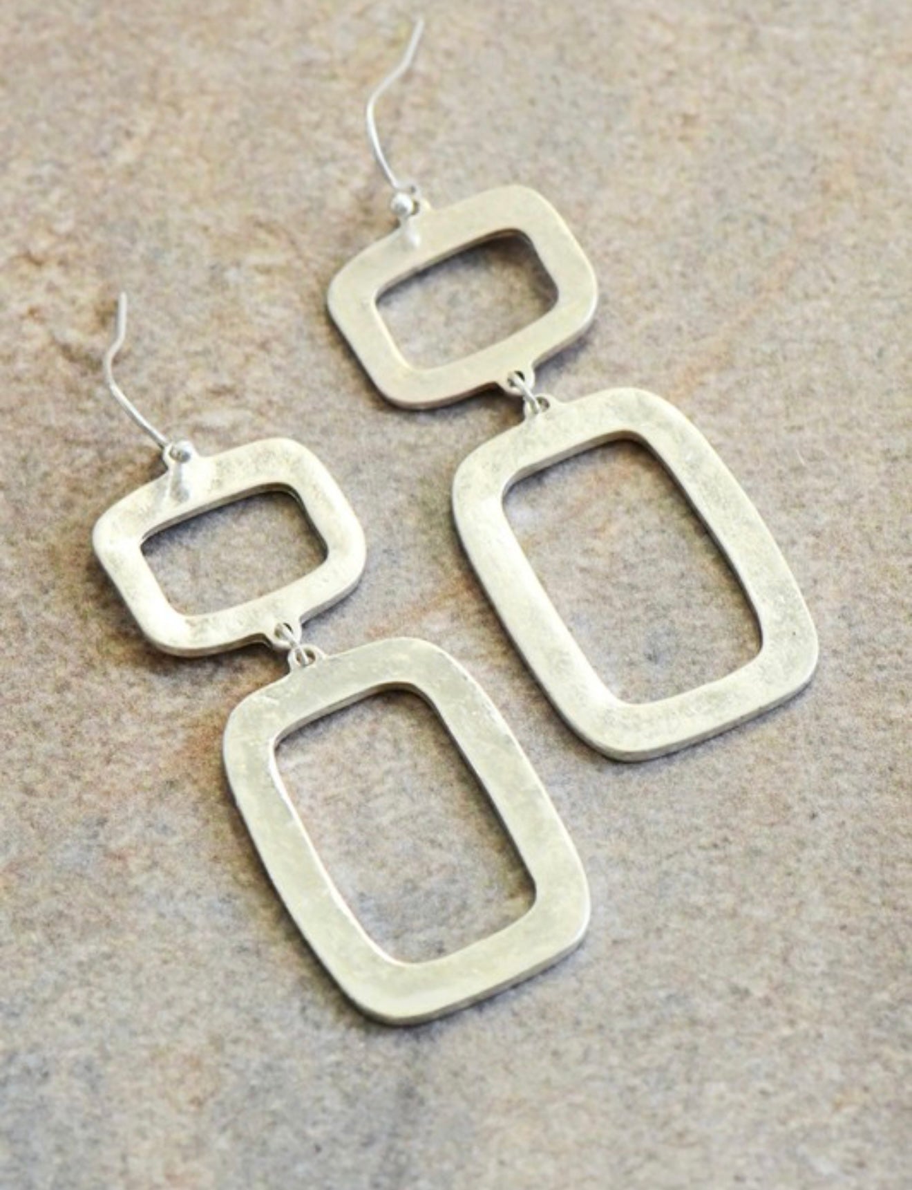 Hammered Metal Drop Earrings
