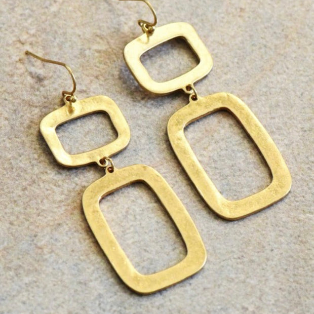 Hammered Metal Drop Earrings
