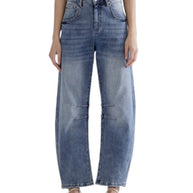 The Relaxed Barrel Leg Straight Jeans By Mica Denim