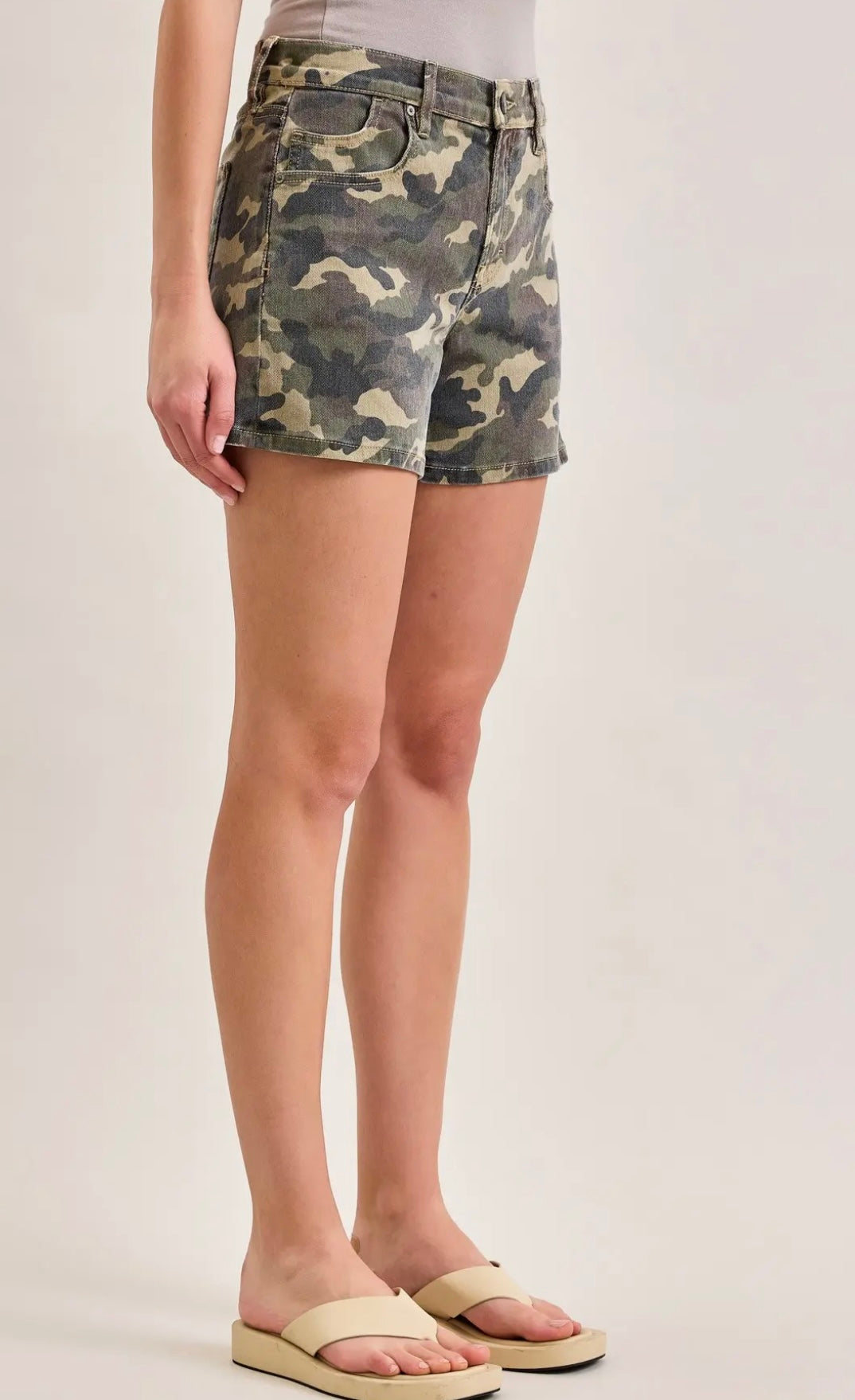 Camo Crush Denim Shorts