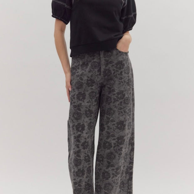Floral Print Wide Leg Pants by Entro