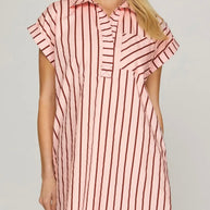 Blush and Bold Striped Dress