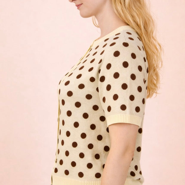 Mocha Dot Darling Cardigan