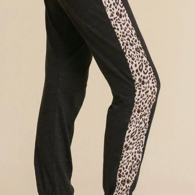 Black Leopard Joggers by Umgee