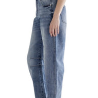 The Relaxed Barrel Leg Straight Jeans By Mica Denim