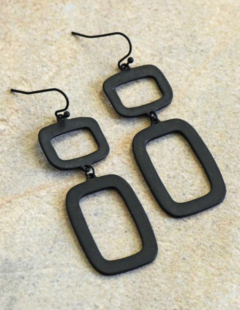 Hammered Metal Drop Earrings