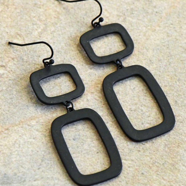 Hammered Metal Drop Earrings