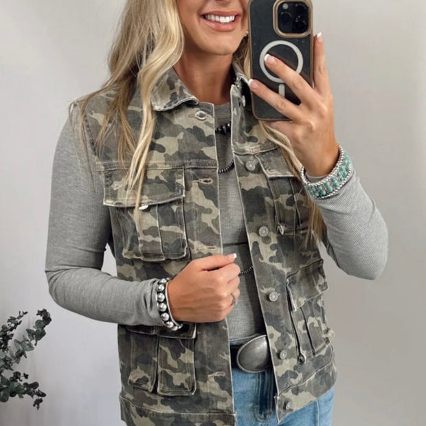 Camo Denim Vest