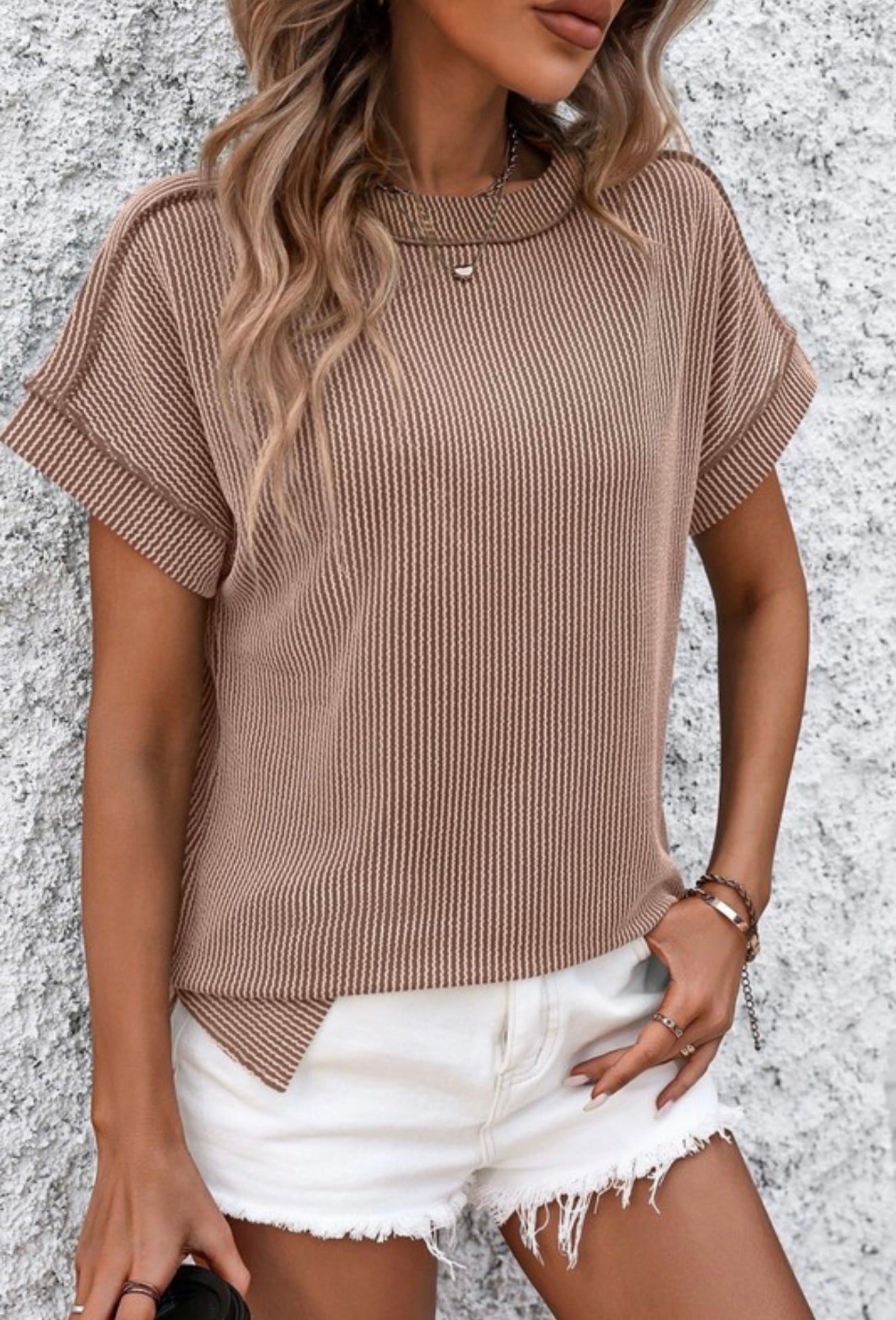 Crew Neck Ribbed Top
