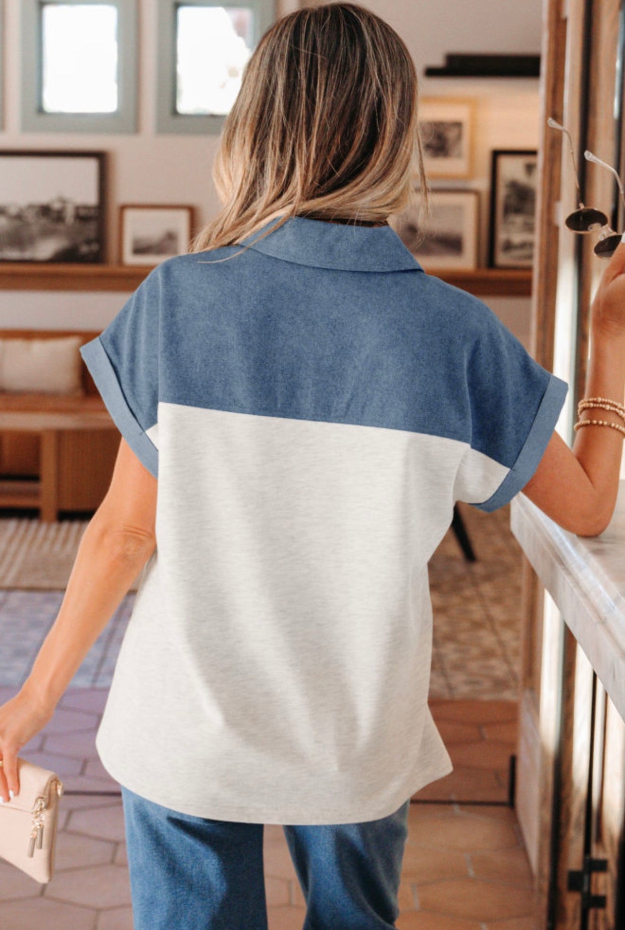 Coastal Calm Colorblock Top