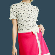 Umgee Chic Contrast Trim Mini Skirt