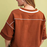 Rusty Glow Contrast Trim Sweatshirt