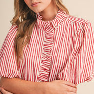 The Rosalie Ruffle Stripe Blouse