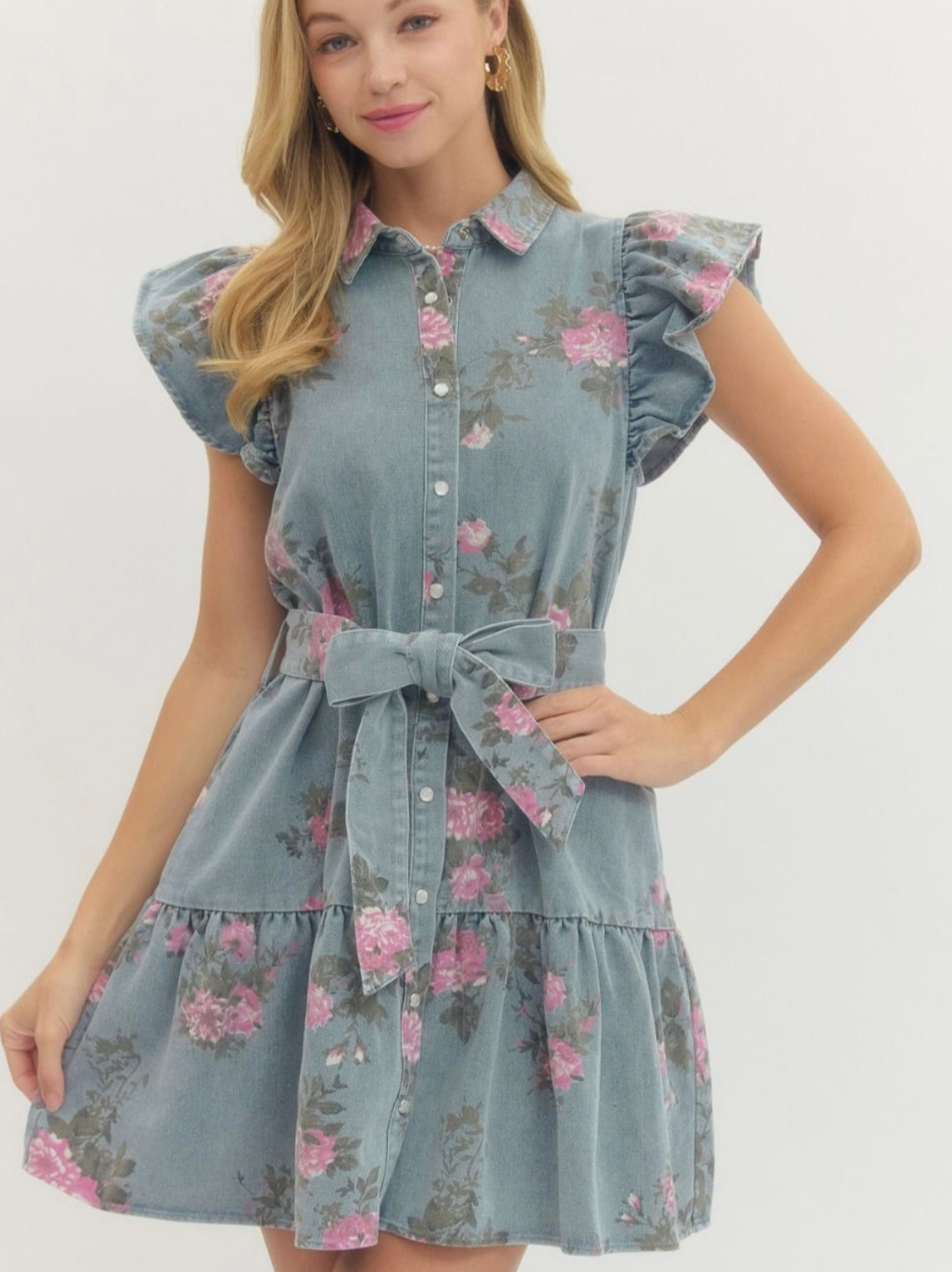 Blossom Breeze Denim Dress