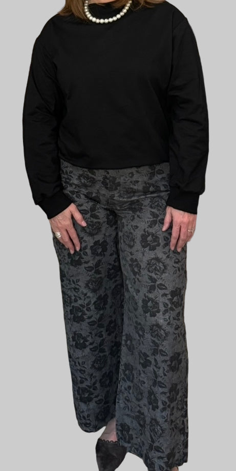 Floral Print Wide Leg Pants by Entro