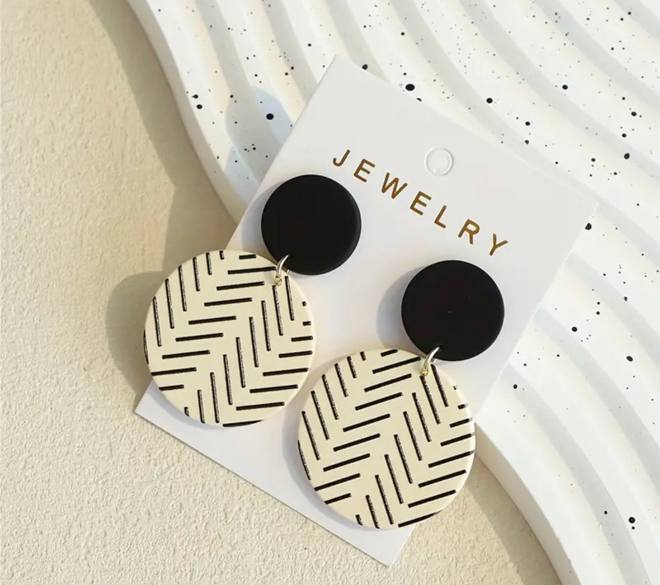 Black and White Boho Earrings