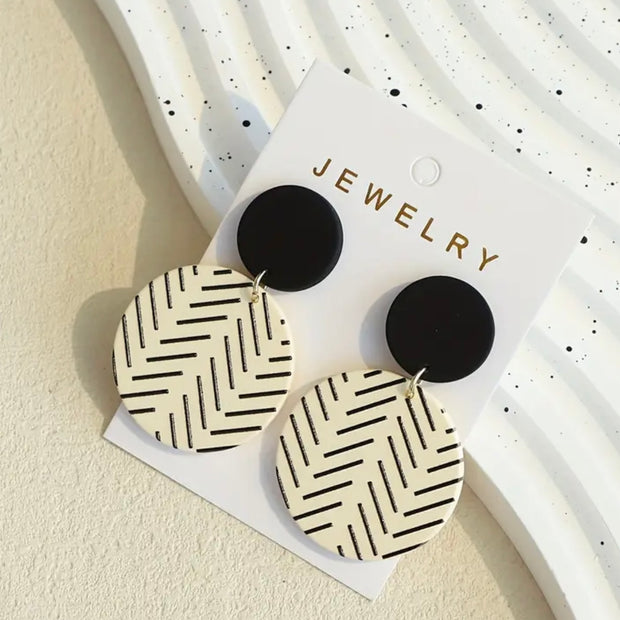 Black and White Boho Earrings