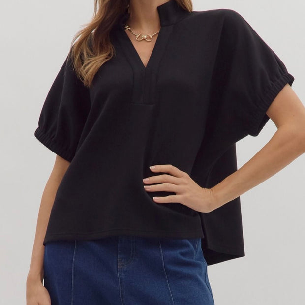 Effortless Edge V-Neck Top by Entro