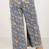 Vintage Garden Floral Wide-Leg Jeans