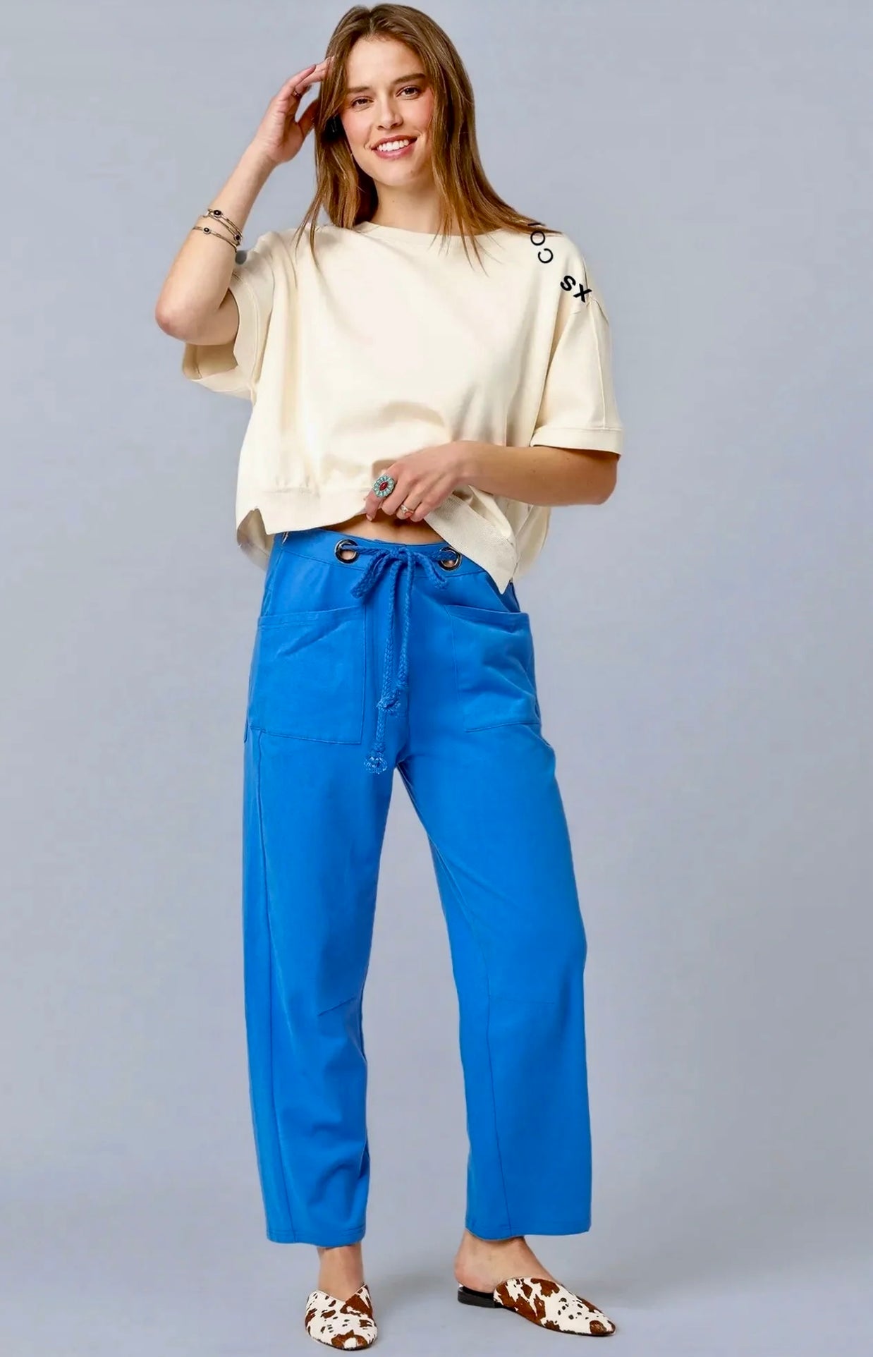 Umgee Relaxed Cargo Drawstring Pants