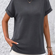 Crew Neck Ribbed Top