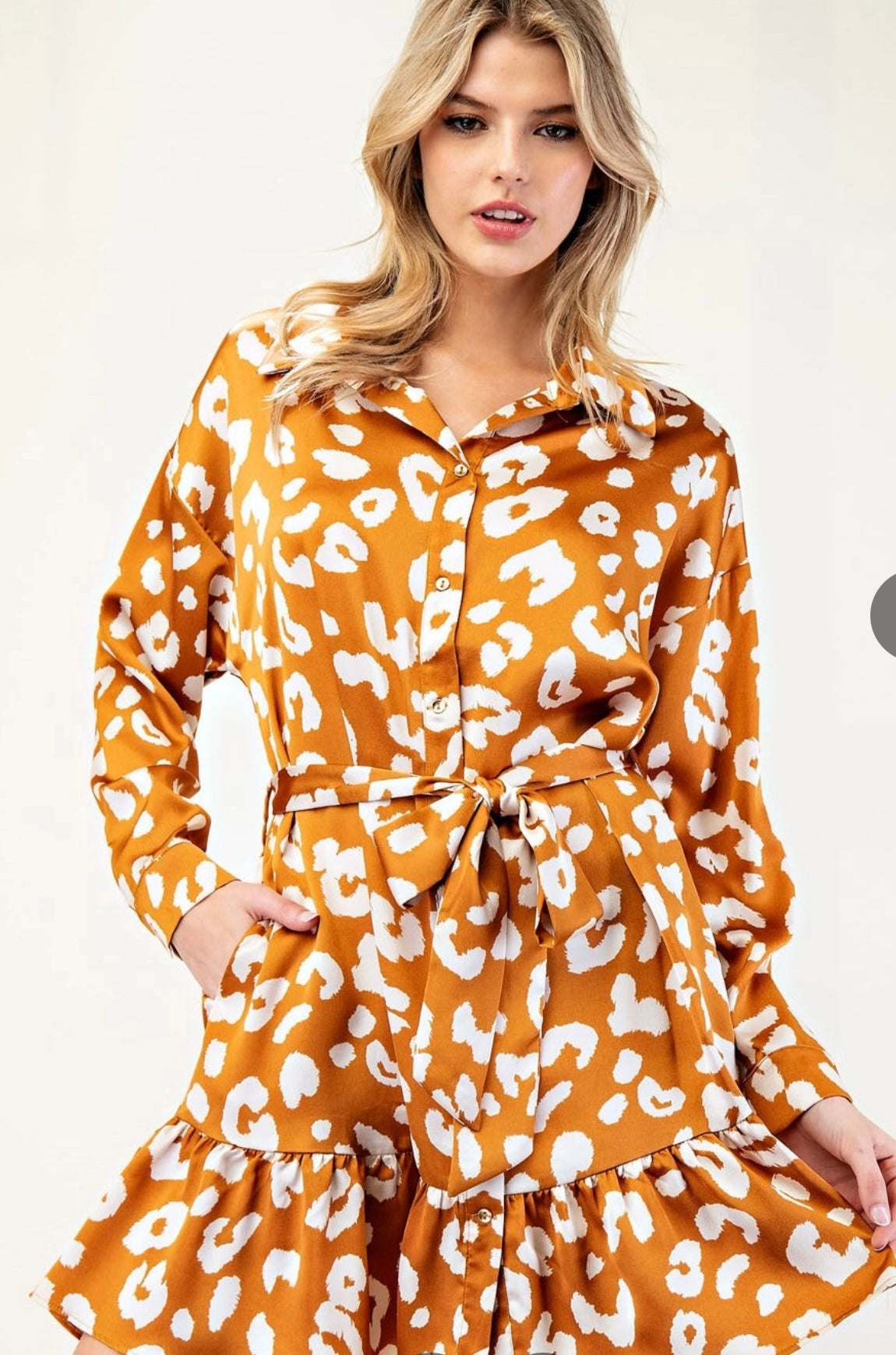 Leopard Luxe Button Down Dress