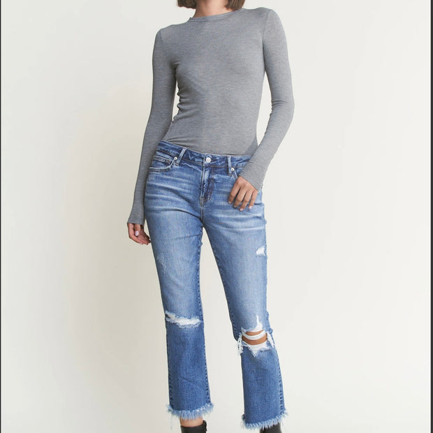 The Distressed Kick Flare Mica Denim