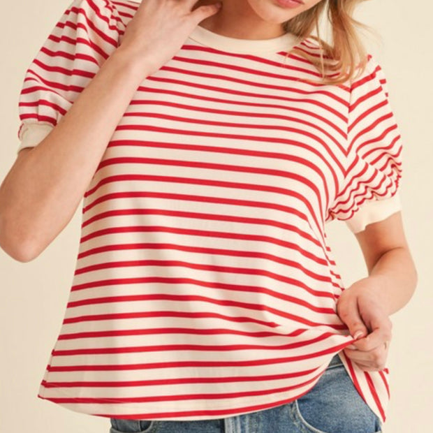 Cherry Striped Every Day Top