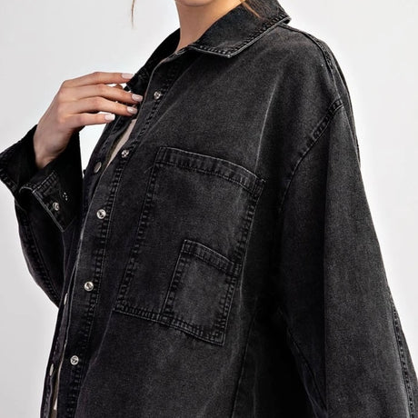 Mineral Washed Black Shacket