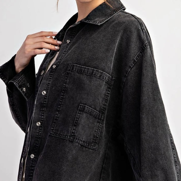 Mineral Washed Black Shacket