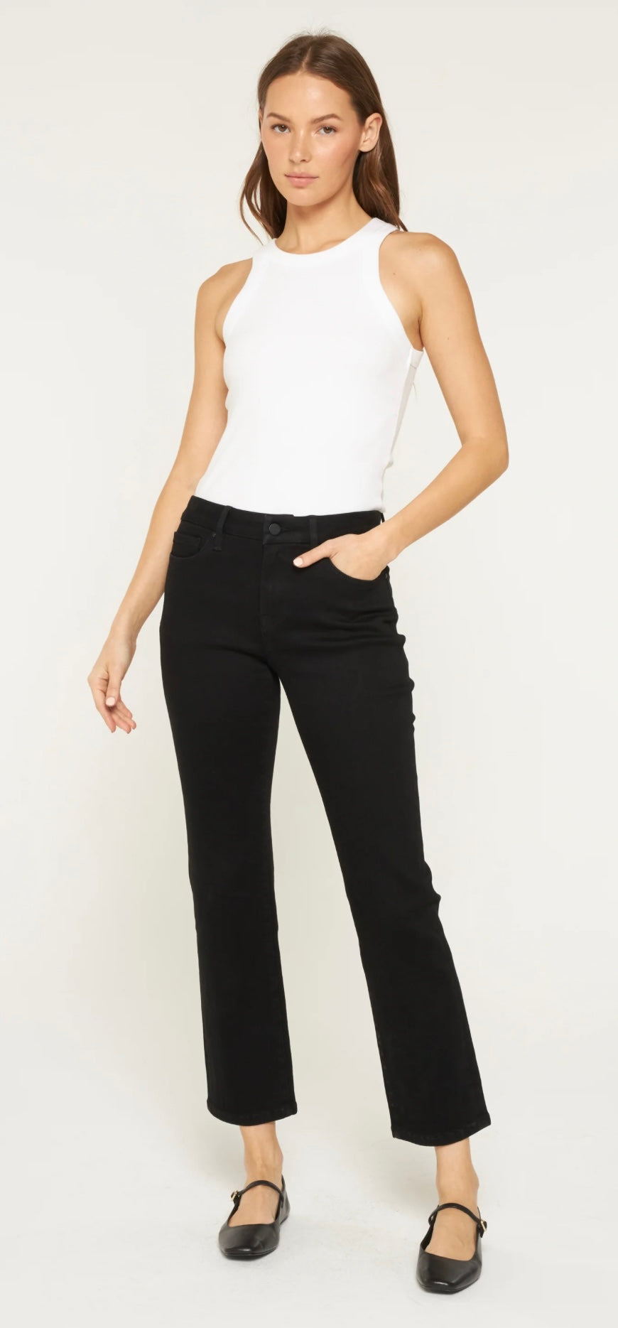 Black Mica Denim Ankle Jeans