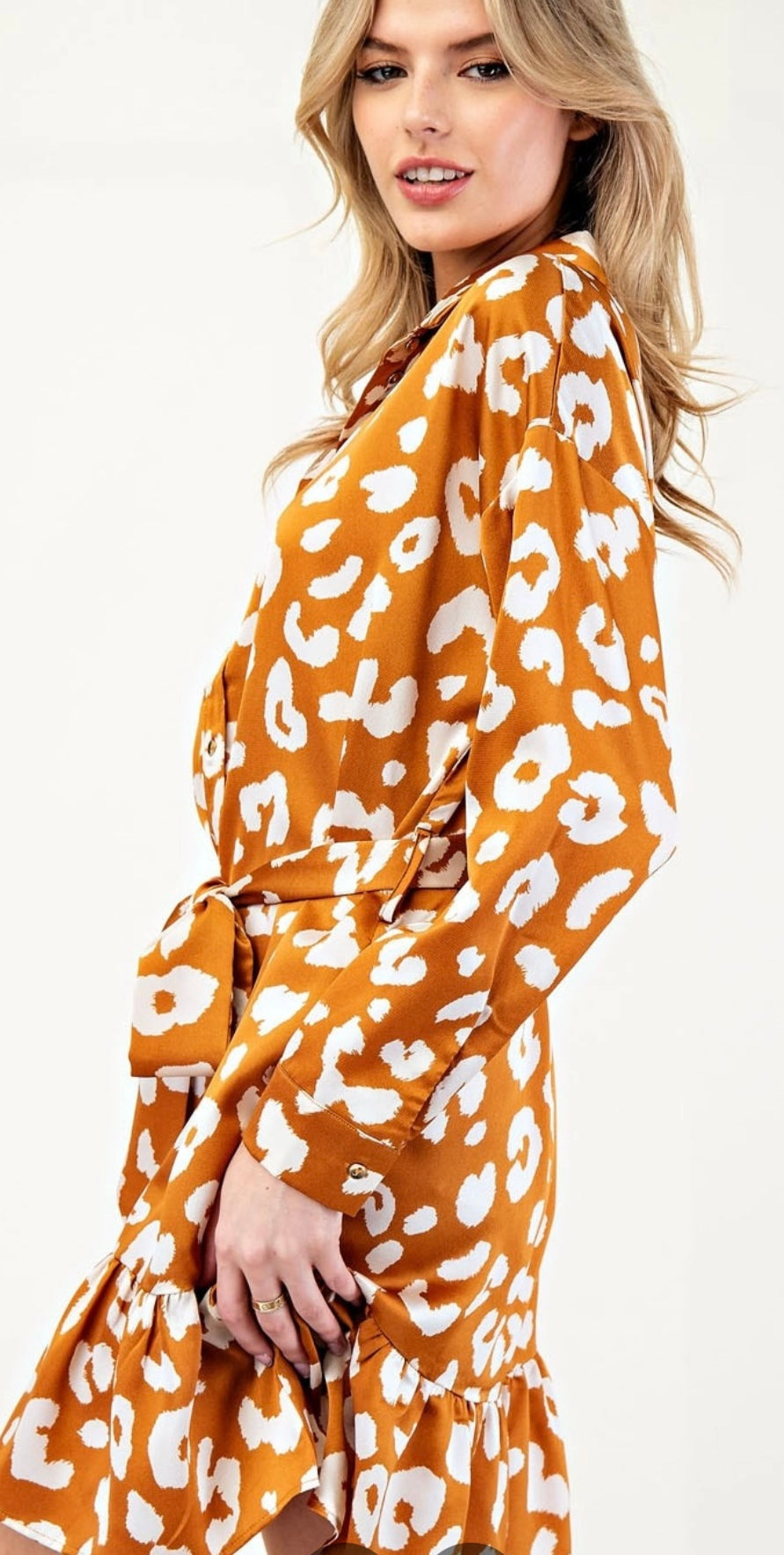 Leopard Luxe Button Down Dress