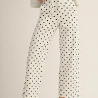 White Polka Dot Ankle Pants