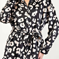Leopard Luxe Button Down Dress