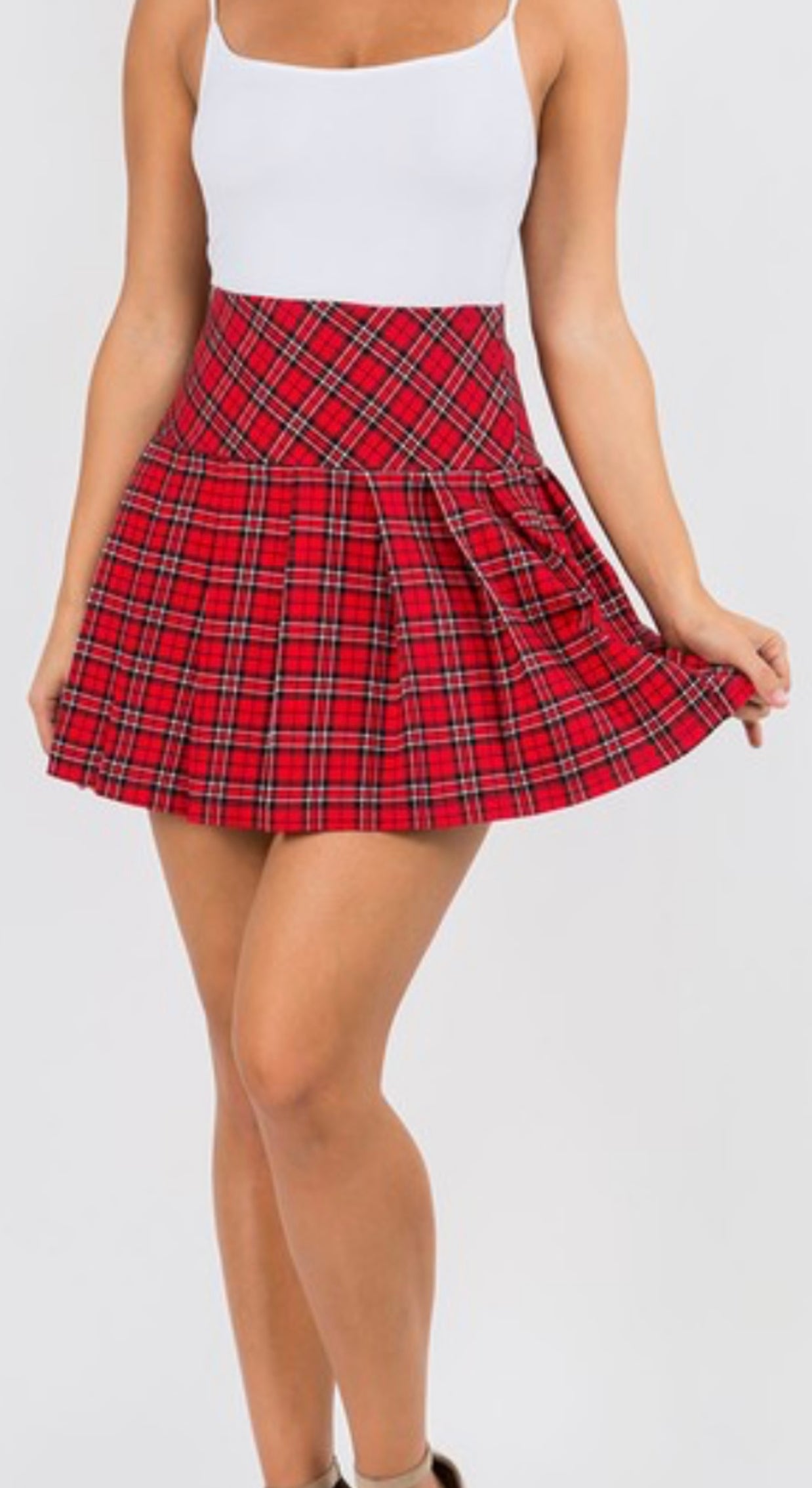 Merry Plaid Mini Skirt