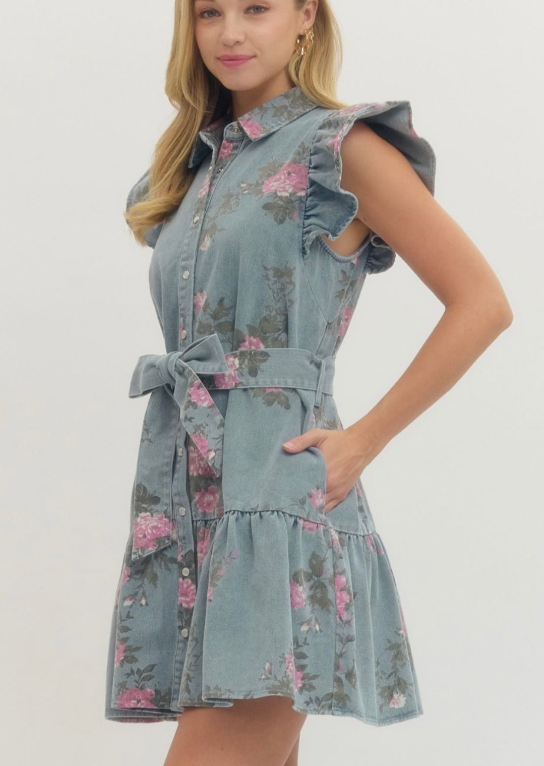 Blossom Breeze Denim Dress
