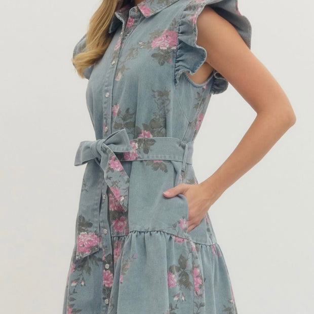 Blossom Breeze Denim Dress